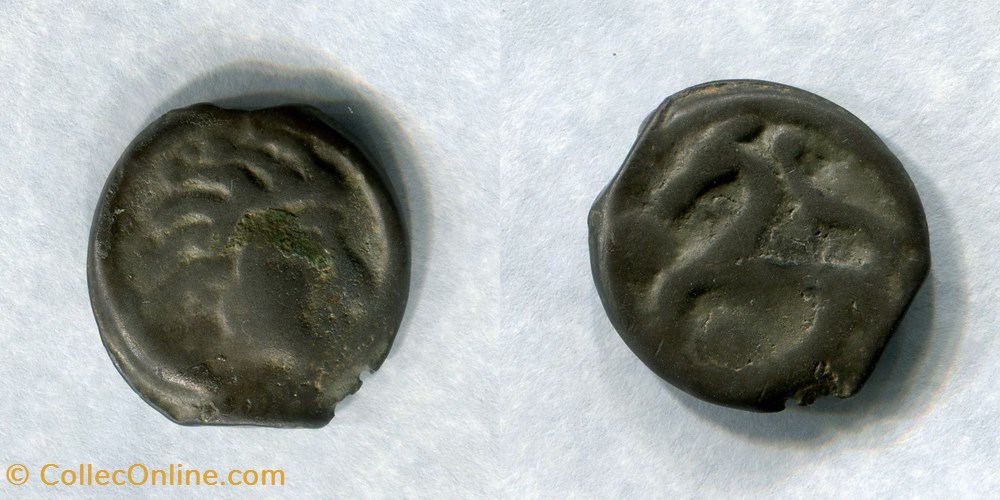 SENONS à la Tête d'indien monnaies antiques celtes senons a la tete indien