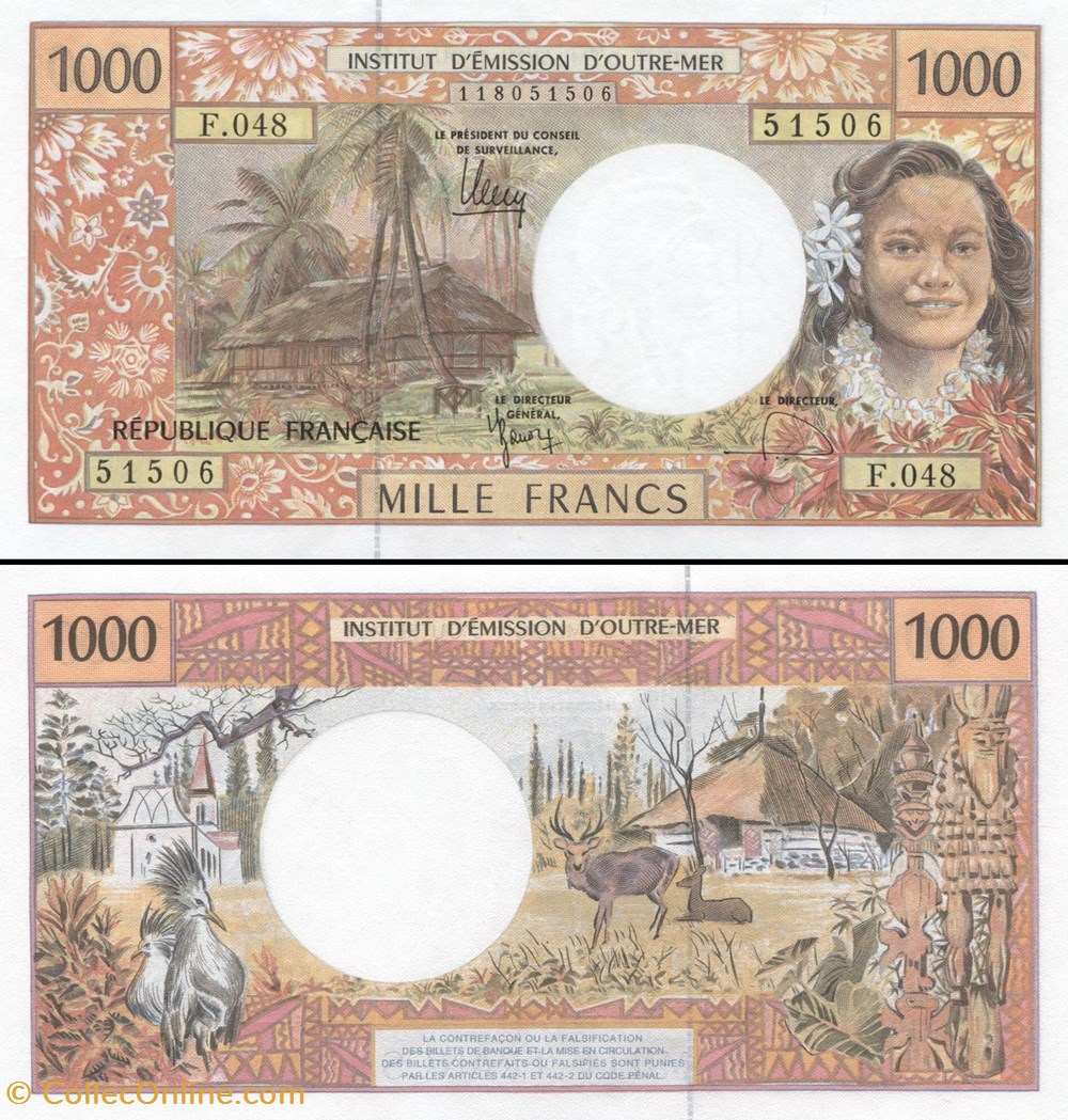 billets oceanie francs territoires francais du pacifique pick 2 j 1000 francs 2007