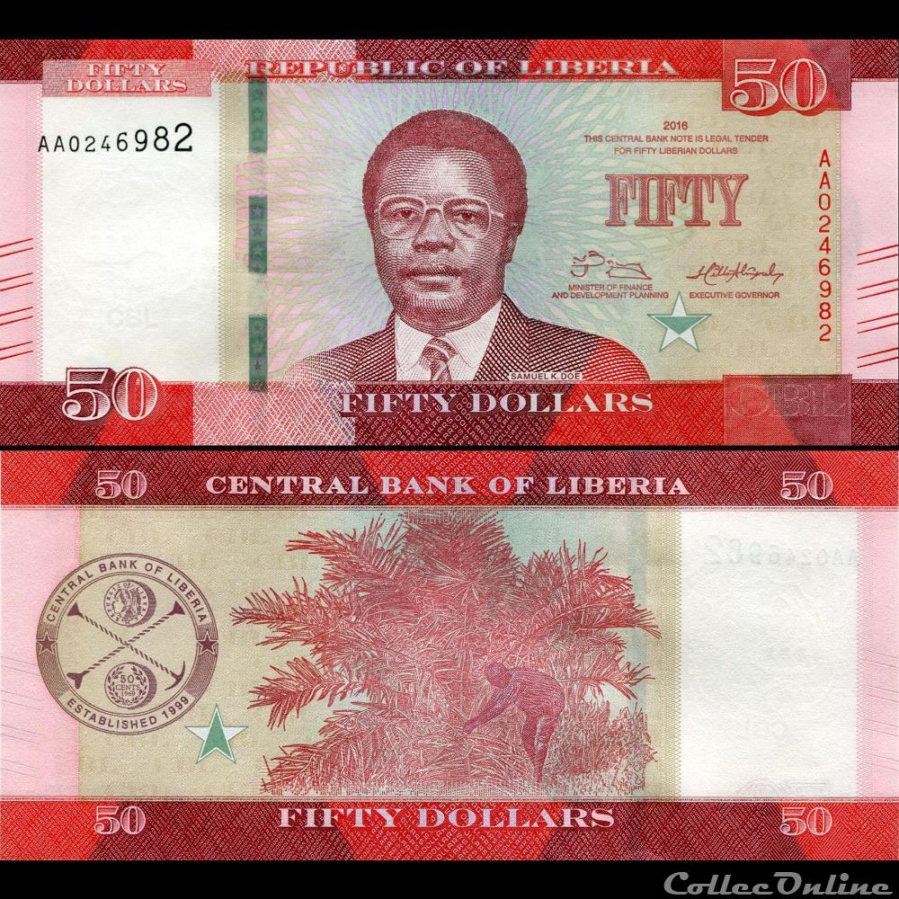 LIBERIA - PICK 34 a - 50 DOLLARS - 2016 billet afrique liberium liberia pick 34 a 50 dollars 2016