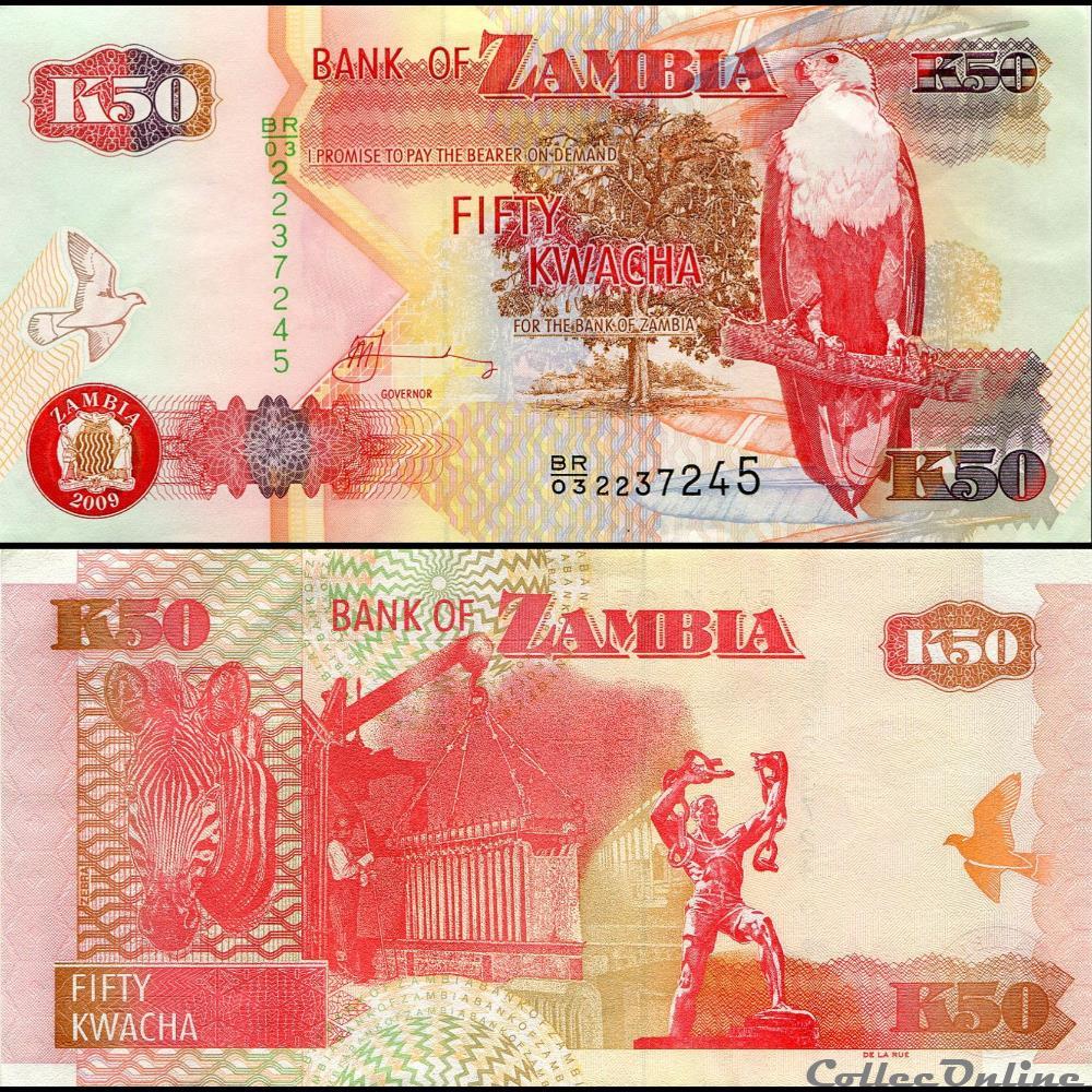 ZAMBIE - PICK 37 h - 50 KWACHA - 2009 billet afrique zambie pick 37 h 50 kwacha 2009