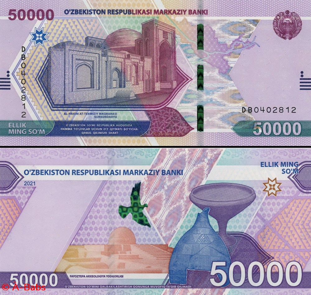 OUZBÉKISTAN - PICK 91a - 50 000 SOM - 2021 billets asie ouzbekistan pick 91a 50 000 som 2021
