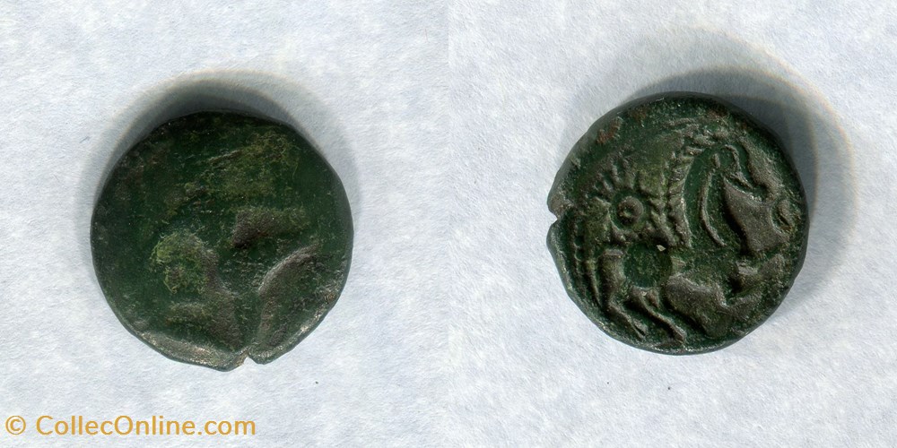 monnaies antiques celtes bellovaques au personnage courant