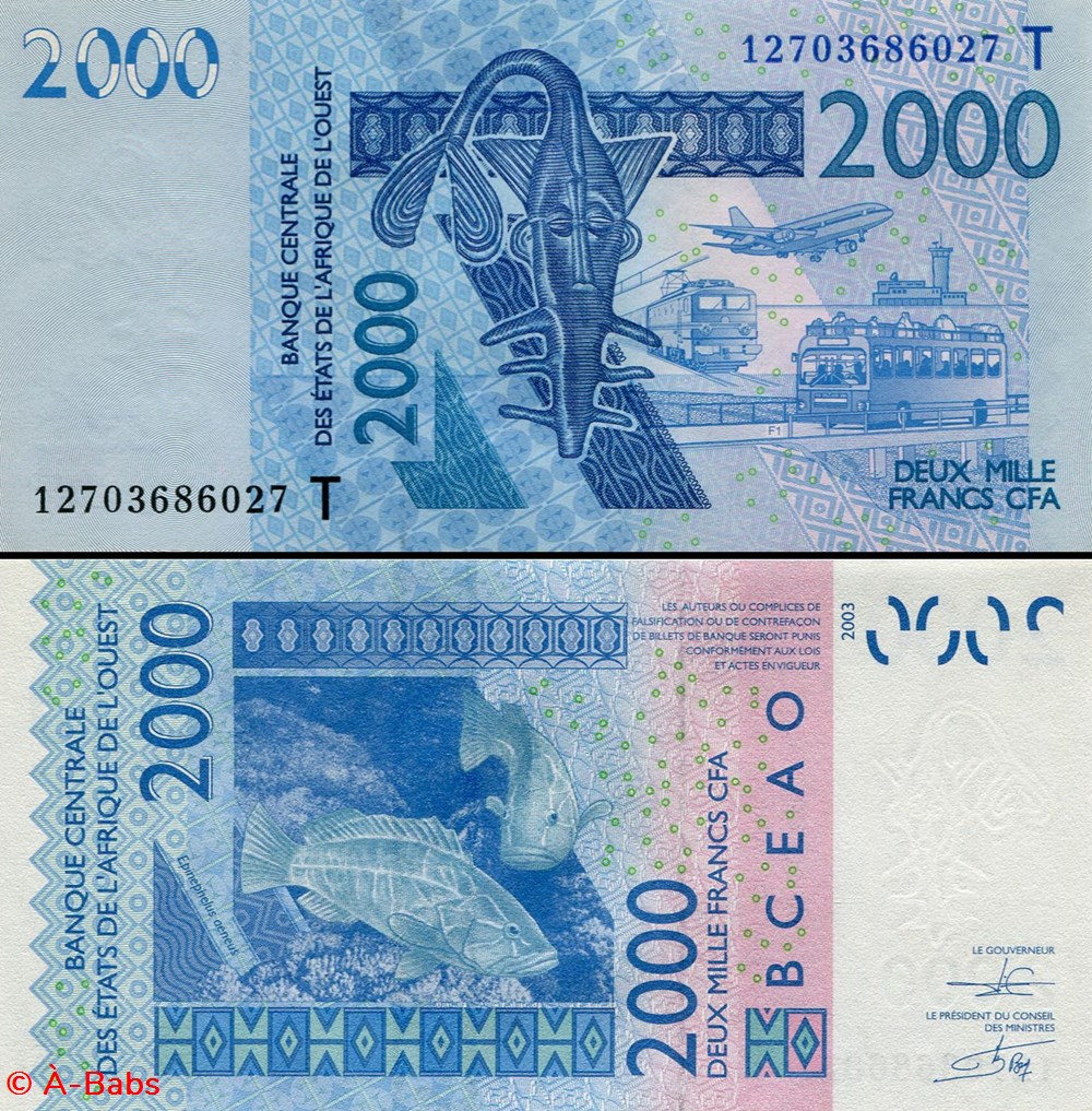 B.C.E.A.O - FRANCS CFA - TOGO - LETTRE T - 2000 FRANCS - PICK 816 T e billets afrique guinee bissau b c e a o francs cfa togo lettre t 2000 francs pick 816 t e