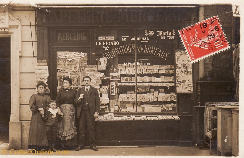 cartes postales europe france paris magasin de mercerie journaux papeterie crussard