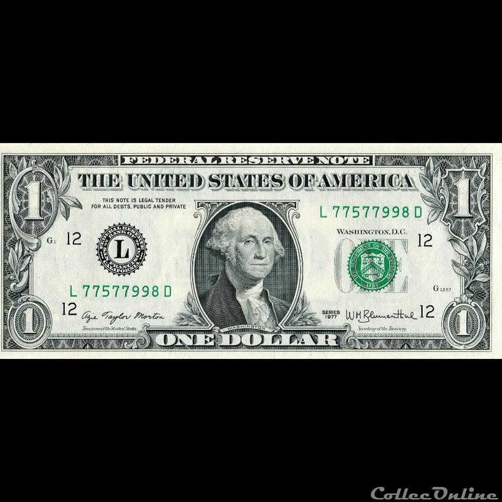 L- 1$ Federal Reserve Notes - Small Size 1977 Series billet etat uni chine l 1 federal reserve notes small size 1977 series