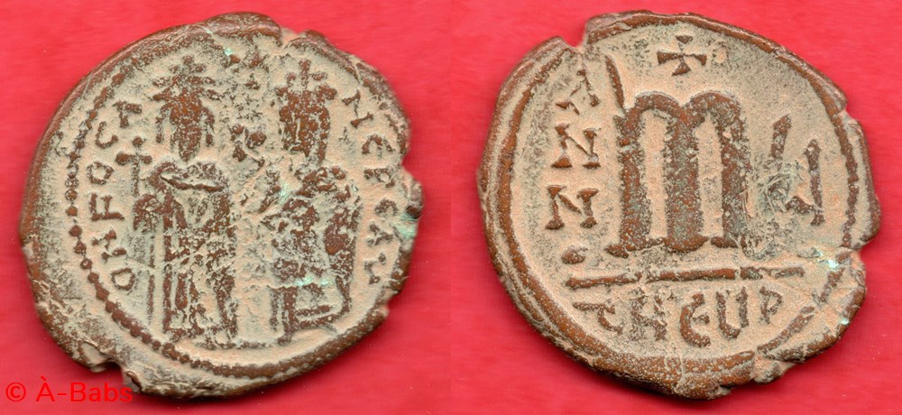 monnaies byzantines la dynastie heracliide phocas et leontia follis theoupolis antioche