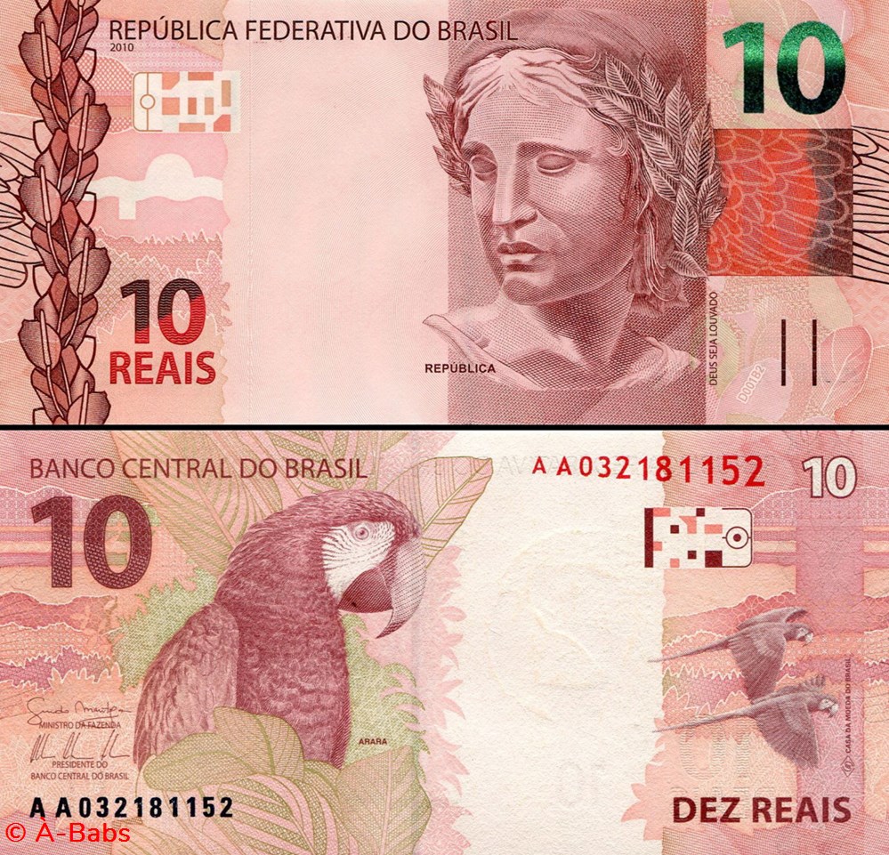 billets amerique du sud bresil pick 254a 10 reais 2010