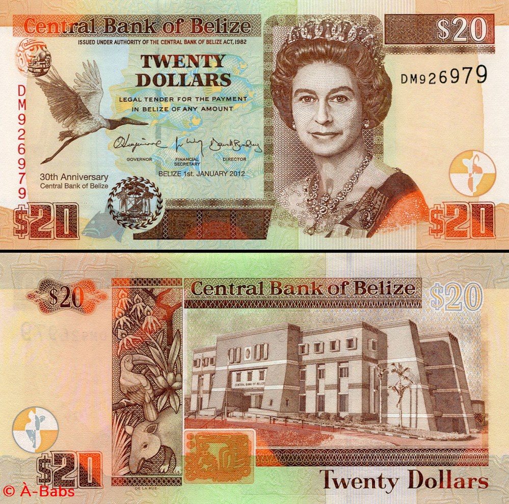 BELIZE - PICK 72 - 20 Dollars - 2012 billets amerique centrale et caraibes belize pick 72 20 dollars 2012
