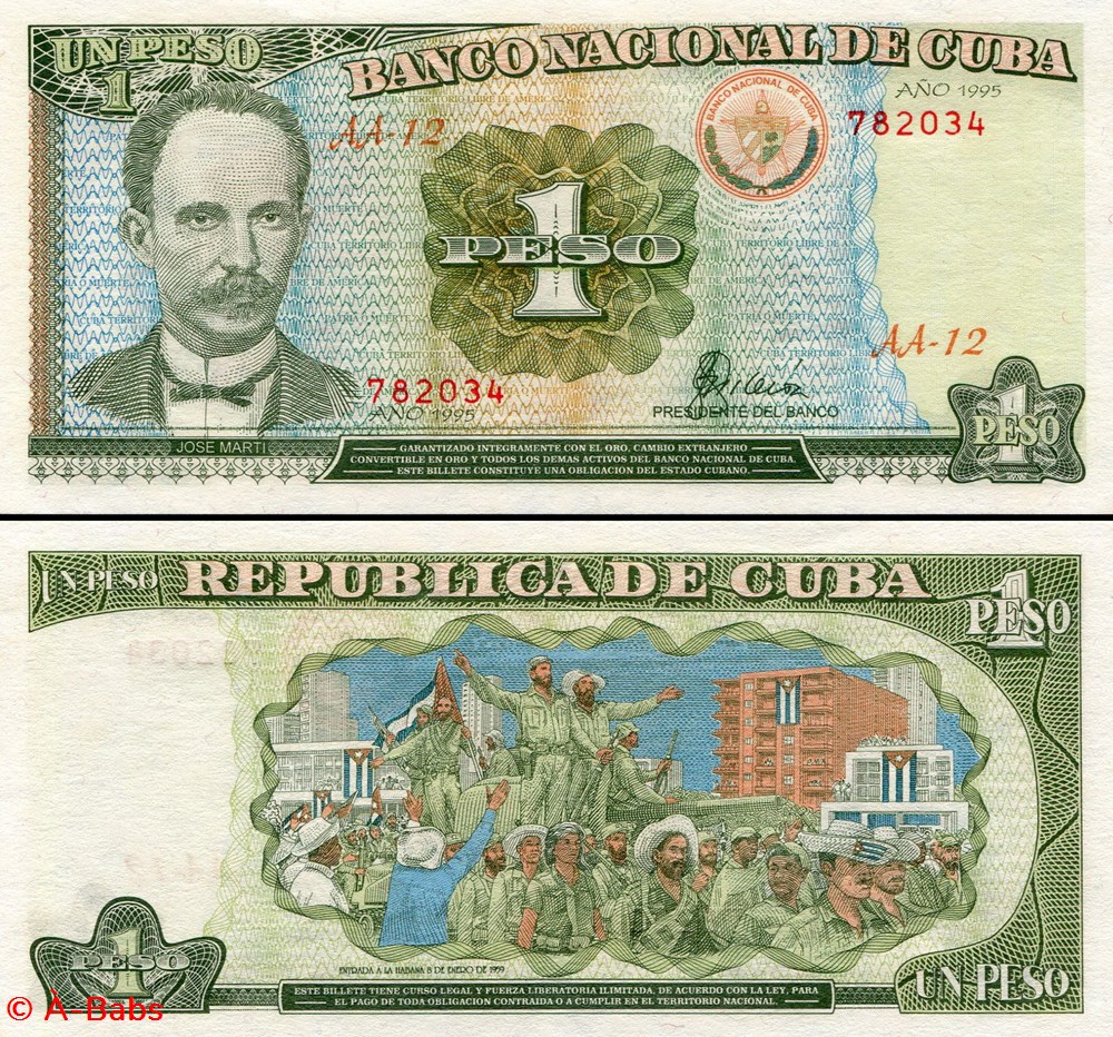 CUBA - PICK 112 - 1 PESO - 1995 billets amerique centrale et caraibes cuba pick 112 1 peso 1995