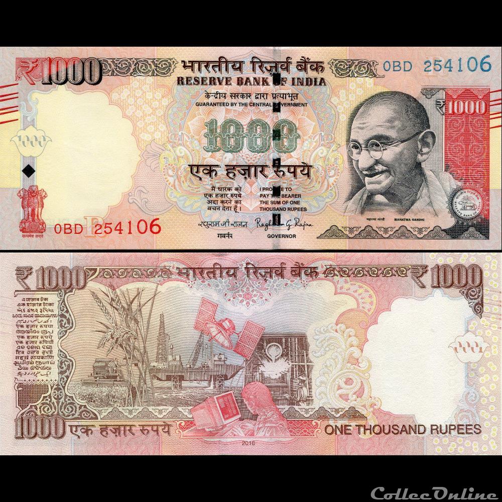 INDE - PICK 107t - 1000 ROUPIES - 2016 billet asie inde pick 107t 1000 roupies 2016