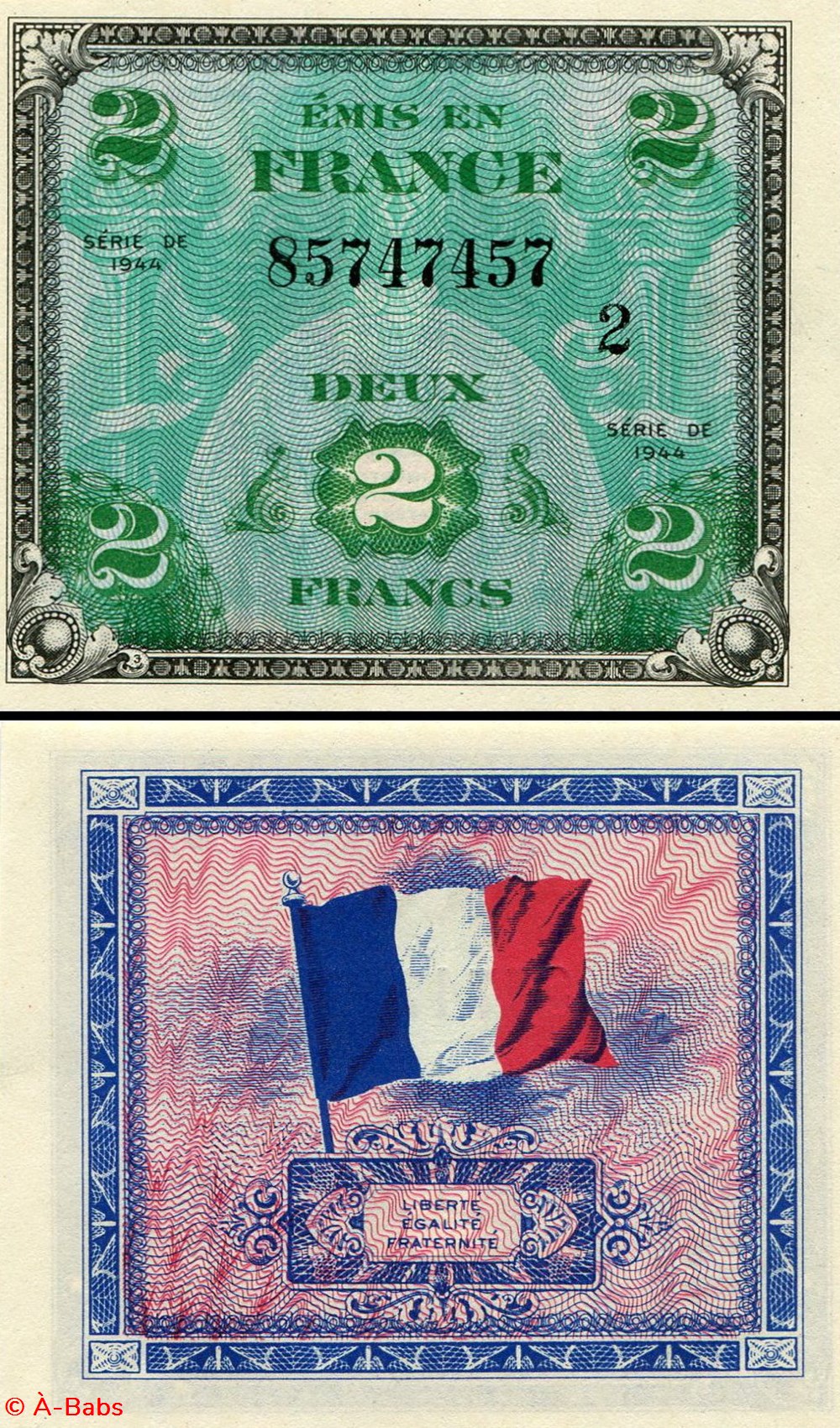 FRANCE -PICK 114 b - 2 FRANCS - 1944 billets europe france pick 114 b 2 francs 1944