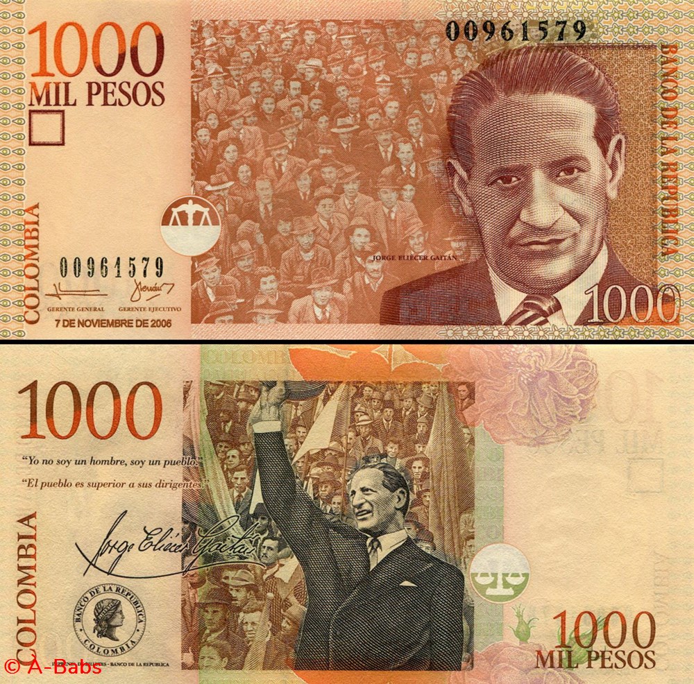 COLOMBIE - PICK 456 d - 1 000 PESOS COLOMBIEN - 2006 billets amerique du sud colombie pick 456 d 1 000 pesos colombien 2006