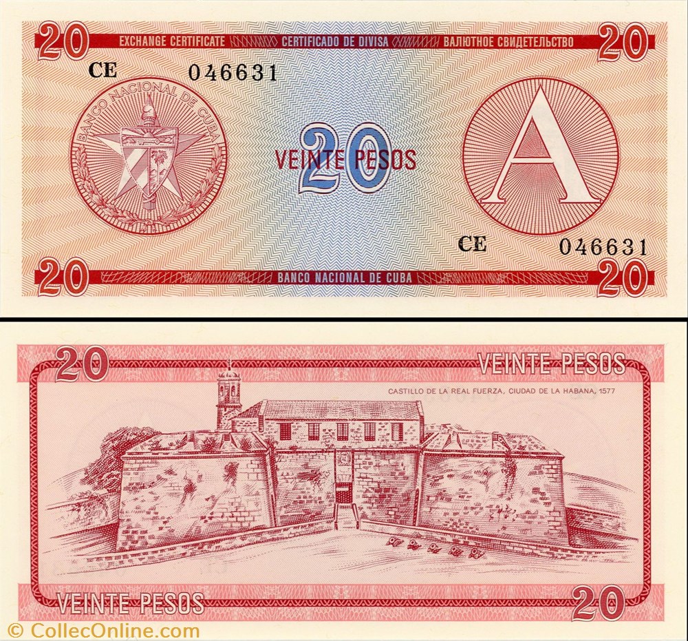 CUBA - PICK FX 05 - 20 PESOS - 1985 billet amerique centrale et caraibe cuba pick fx 05 20 pesos 1985