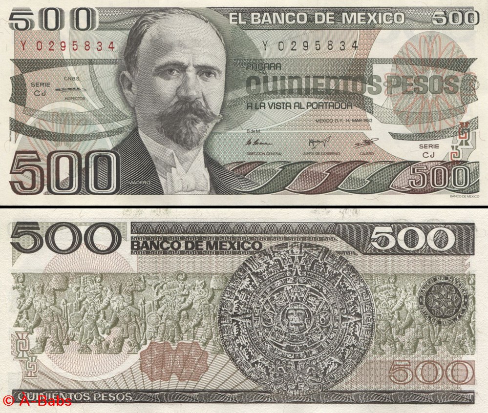 billets amerique du nord mexique pick 079a cj 500 pesos 1983