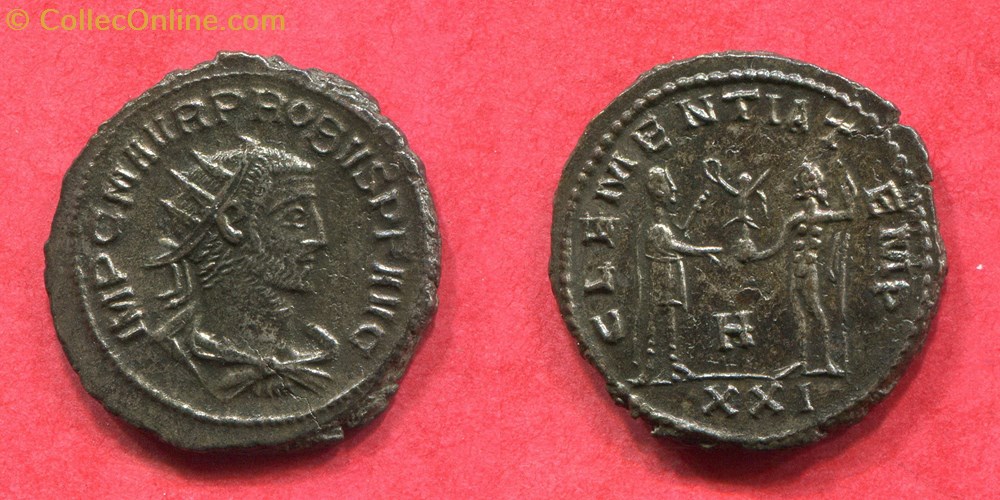 PROBUS - CLEMENTIA TEMP - RIC 922 monnaie antique av jc ap romaine republicaine imperiale probus clementia temp ric 922