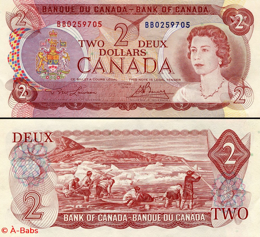 CANADA - PICK 086 a - 2 DOLLARS - 1974 billets amerique du nord canada pick 086 a 2 dollars 1974