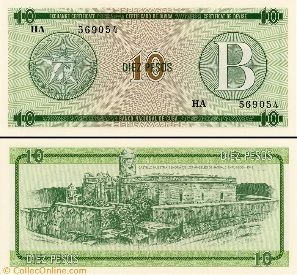 CUBA - PICK FX 08 - 10 PESOS - 1985 billet amerique centrale et caraibe cuba pick fx 08 10 pesos 1985