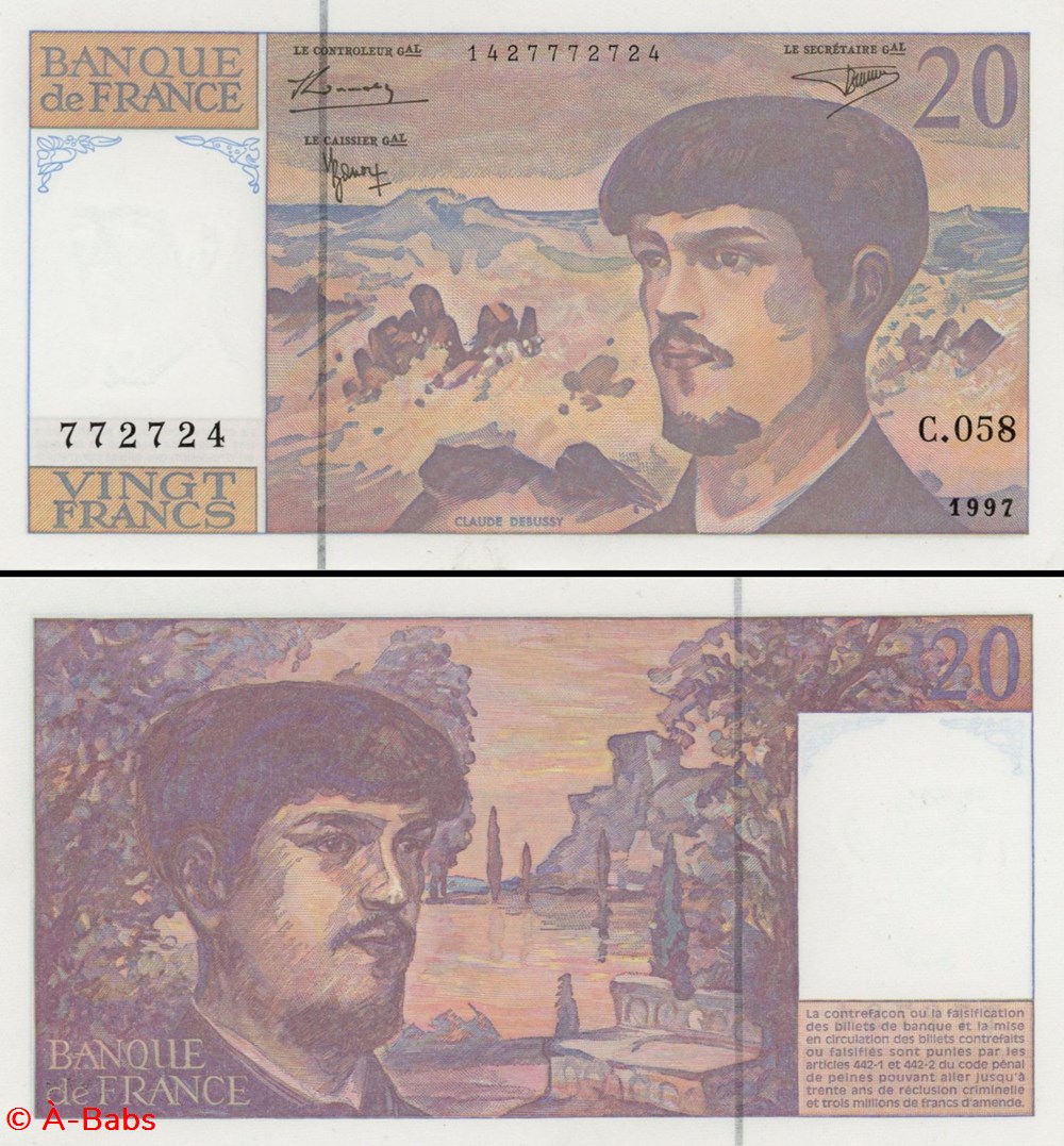 FRANCE - 20 FRANCS - 1997 - C.058 billets europe france 20 francs 1997 c 058