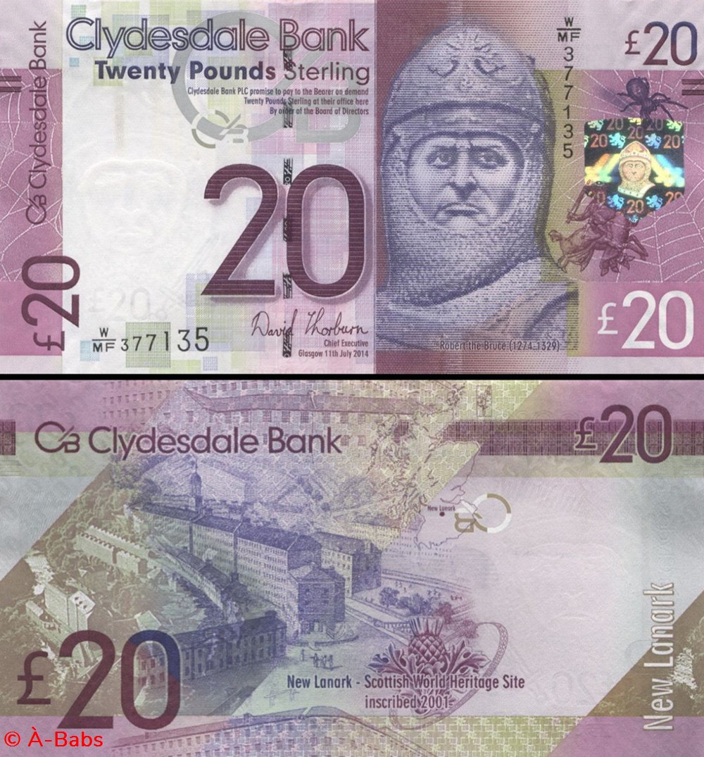 ÉCOSSE - PICK 229Kc - 20 POUND - CLYDESDALE BANK - 2014 billets europe ecosse pick 229kc 20 pound clydesdale bank 2014