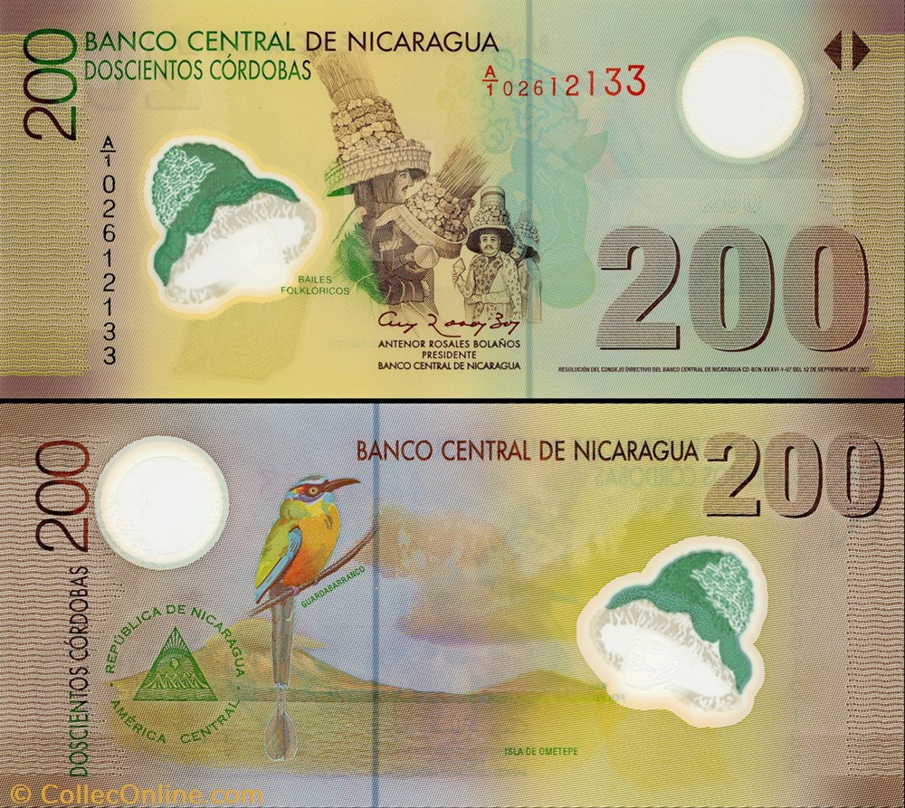NICARAGUA - PICK 205 a - 200 CORDOBAS - 2007 billet amerique centrale et caraibe nicaragua pick 205 a 200 cordobas 2007