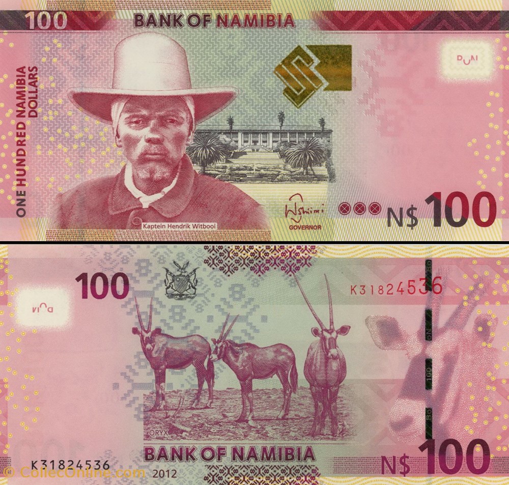 NAMIBIE - PICK 14 a - 100 Dollars Namibiens - 2012 billets afrique botswana namibie pick 14 a 100 dollars namibiens 2012