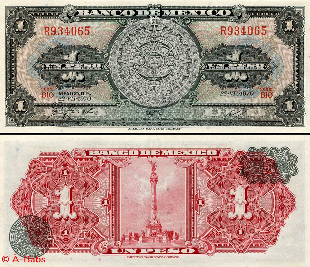 MEXIQUE - PICK 059l2 - 1 PESO - 1970 billets amerique du nord mexique pick 059l2 1 peso 1970