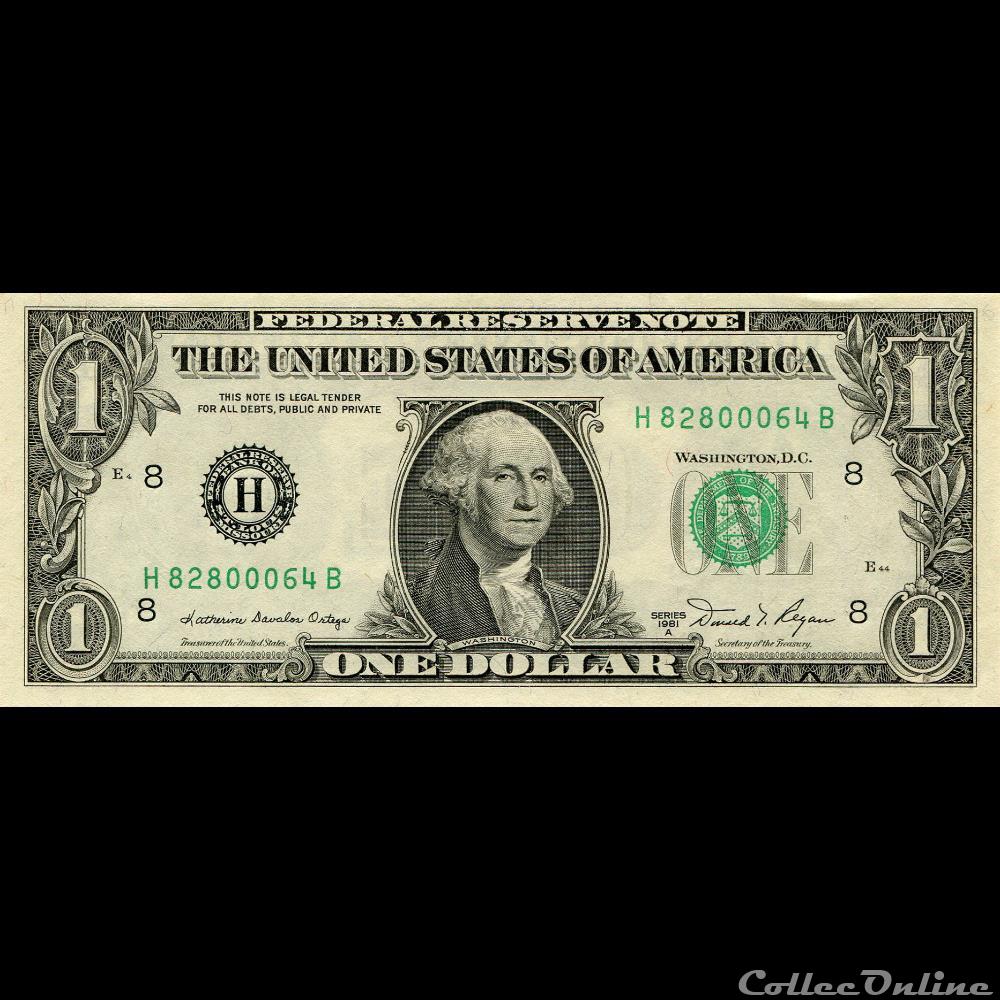 billet amerique du nord etat uni h 1 federal reserve notes small size 1981a series