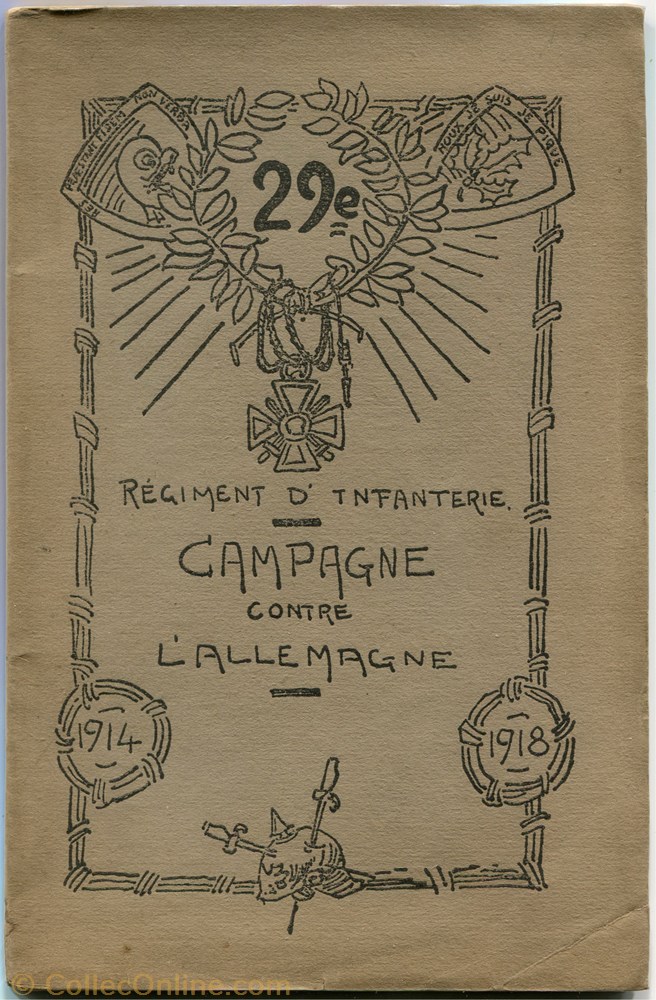 HISTORIQUE DU 29 ° RÉGIMENT D'INFANTERIE militarium livre revue catalogue historique du 29 regiment infanterie