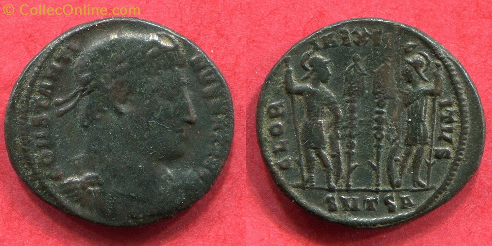 CONSTANTIN 1° - GLOR-IA EXERC-ITVS - RIC 183 monnaie antique av jc ap romaine republicaine imperiale constantin 1 glor ia exerc itvs ric 183