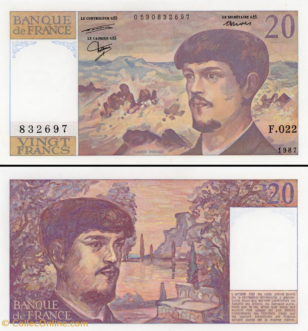 FRANCE - 20 FRANCS - 1987 - F.022 billets europe france 20 francs 1987 f 022