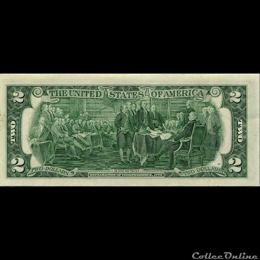 J- Kansas-City District - 2$ Federal Reserve Notes - Small Size 1976 Series billet amerique du nord etat uni j kansas city district 2 federal reserve notes small size 1976 series