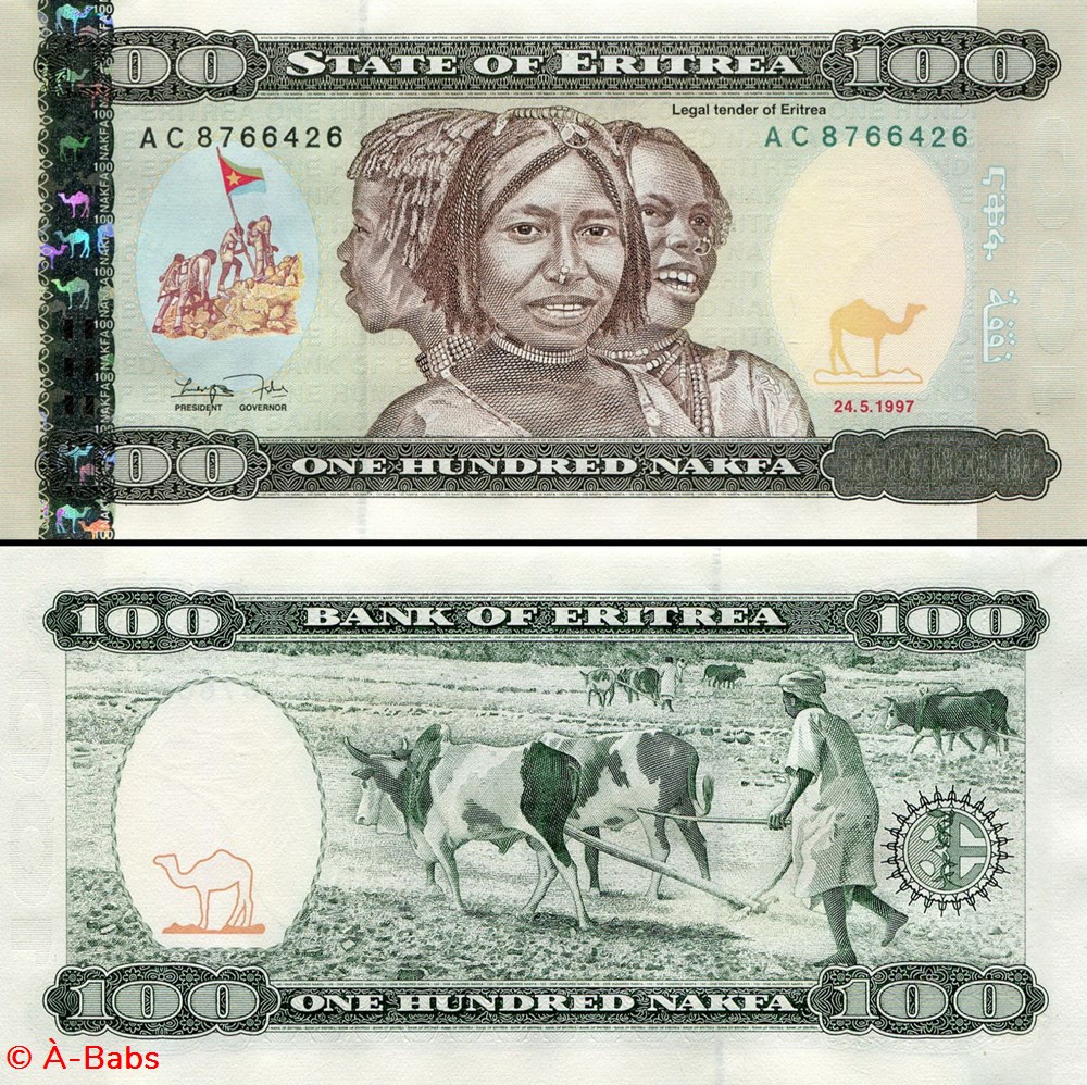 ÉRYTHRÉE - PICK 06 - 100 NAKFA - 1997 billets afrique erythree pick 06 100 nakfa 1997