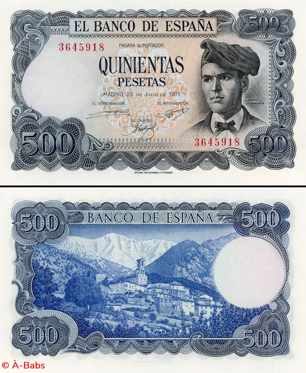 ESPAGNE - PICK 153 a1 - 500 PESETAS - 1971 billets europe espagne pick 153 a1 500 pesetas 1971