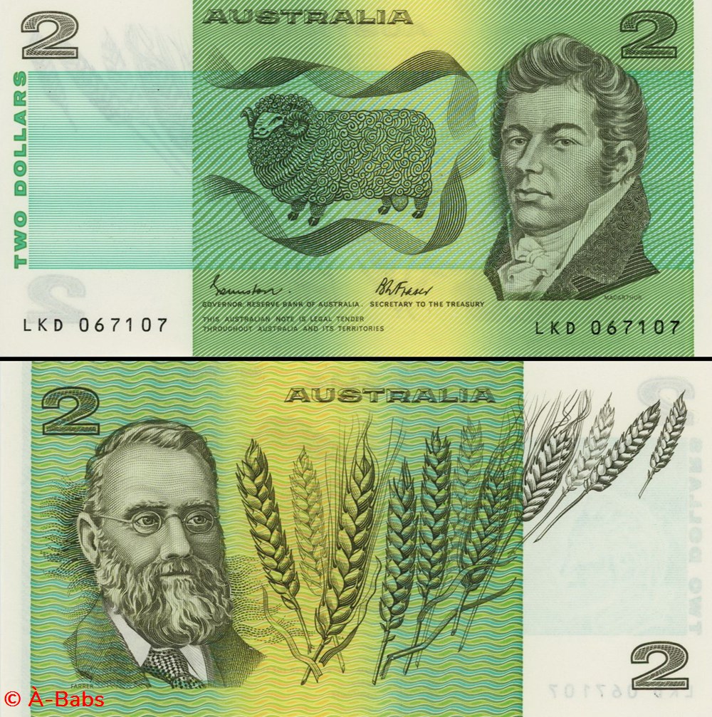 AUSTRALIE - PICK 43 e - 2 DOLLARS - 1985 billets oceanie australie pick 43 e 2 dollars 1985