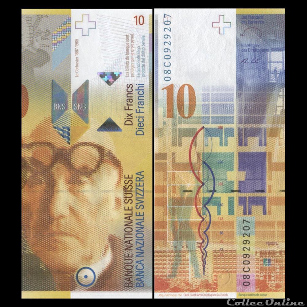 SUISSE - PICK 67 c 1 - 10 FRANCS SUISSE - 2008 billet europe suisse pick 67 c 1 10 francs suisse 2008