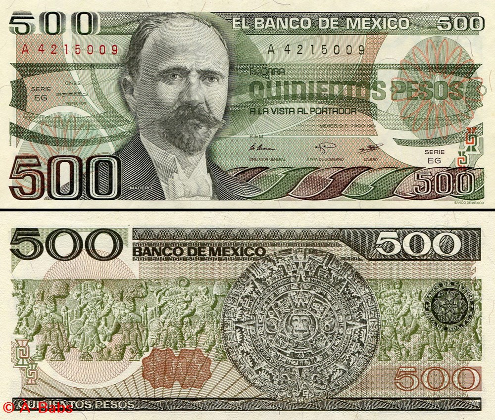 billets amerique du nord mexique pick 079b eg 500 pesos 1984