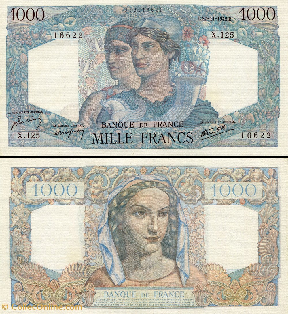 billets europe france 1000 francs