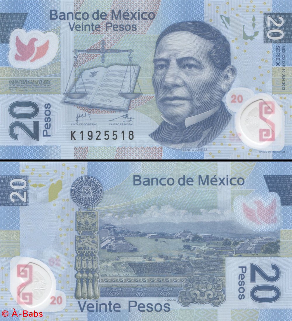 MEXIQUE - PICK 122x - 20 PESOS - 2013 billets amerique du nord mexique pick 122x 20 pesos 2013