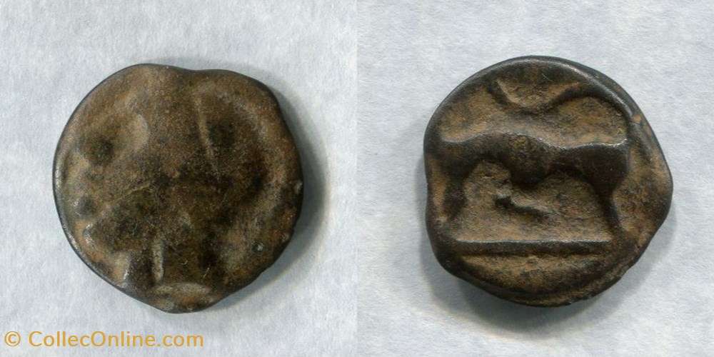 SEQUANES - Potin à la Tête Négroide monnaies antiques celtes sequanes potin a la tete negroide