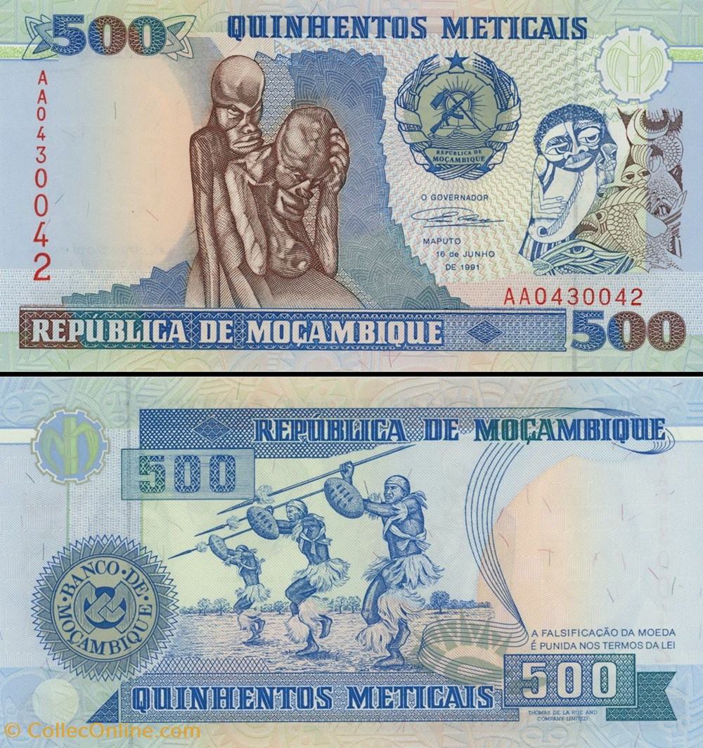 billets afrique mozambique pick 134a 500 meticais 1991