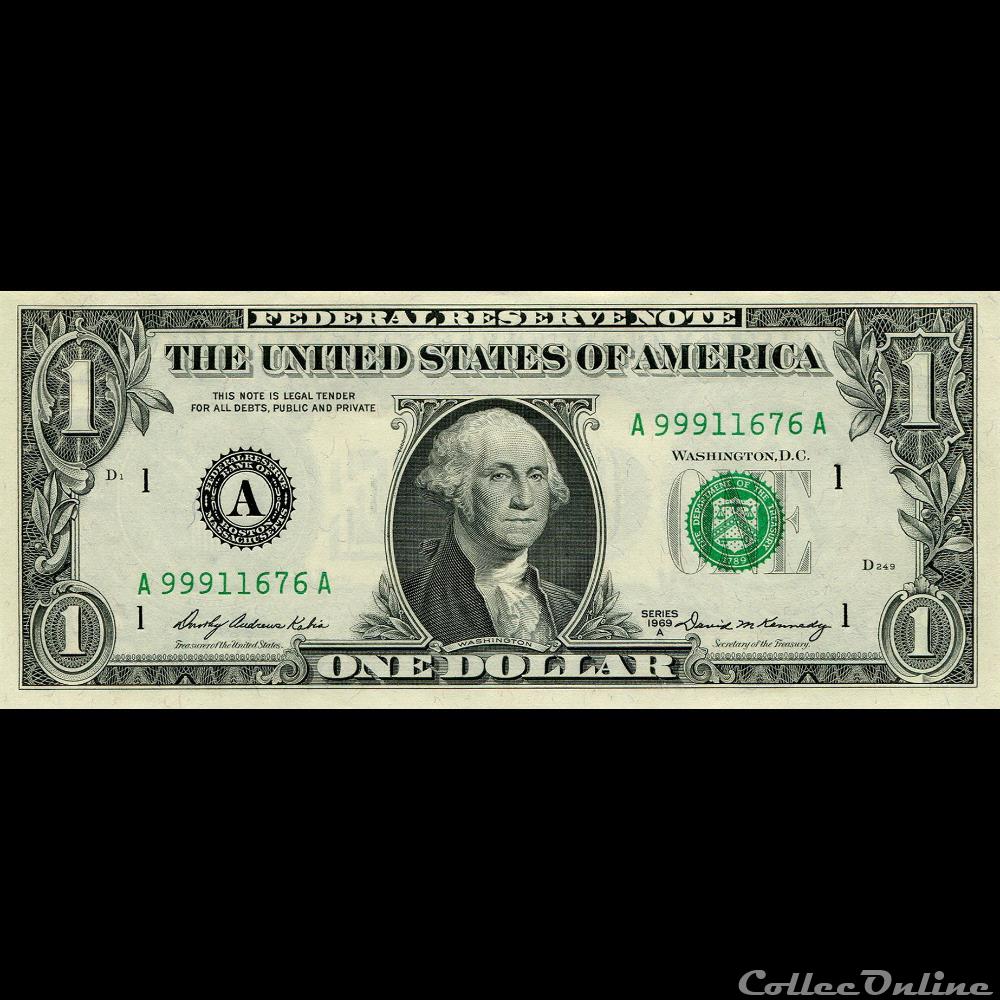 billets amerique du nord etats unis a 1 federal reserve notes small size 1969a series