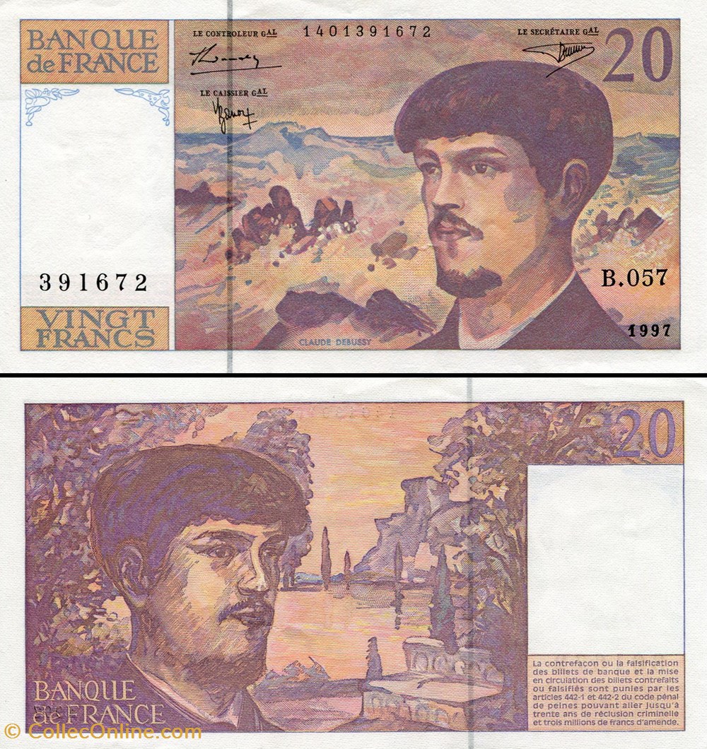 FRANCE - 20 FRANCS - 1997 - B.057 billets europe france 20 francs 1997 b 057