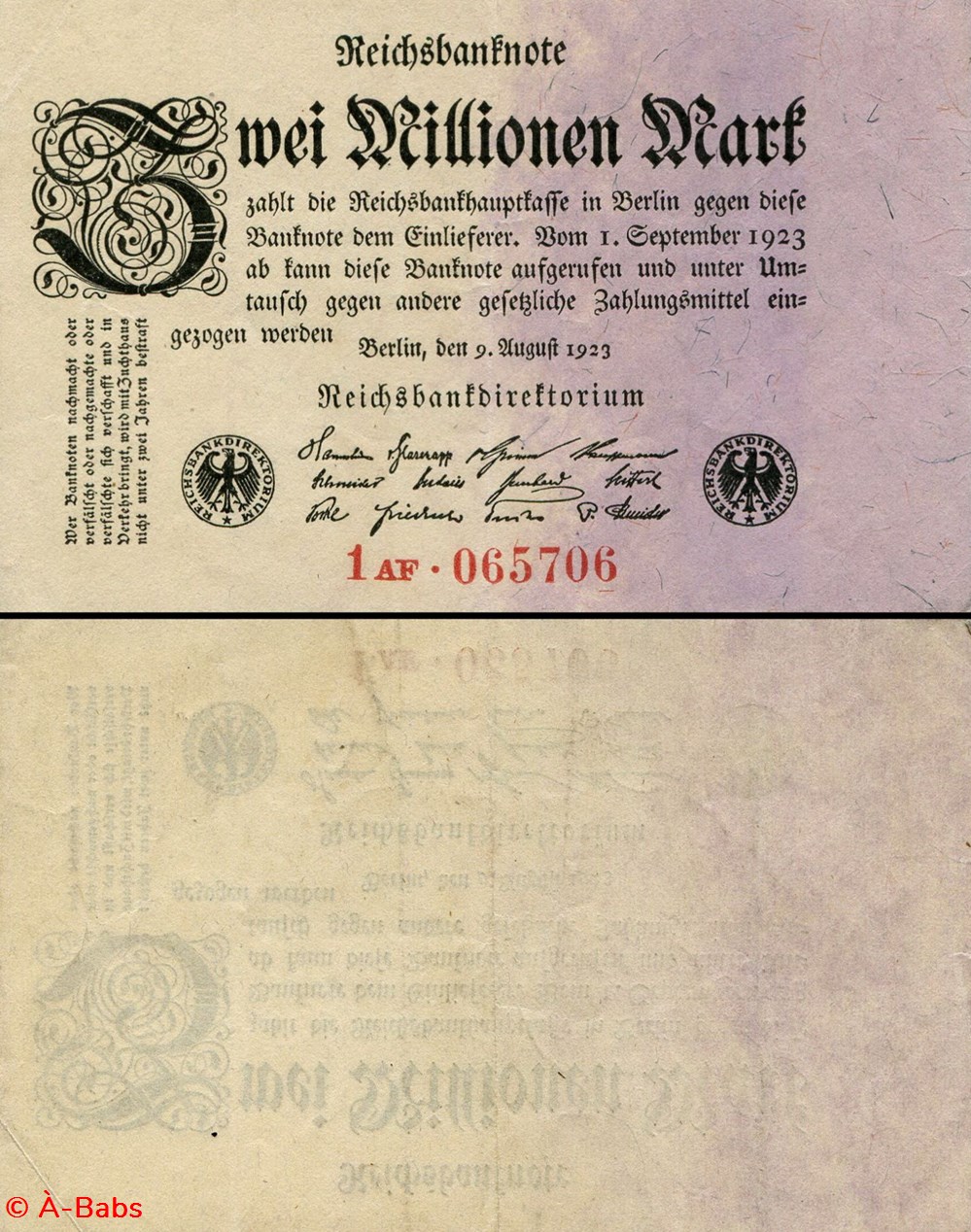billets europe allemagne pick 103 3 2 000 000 mark 1923