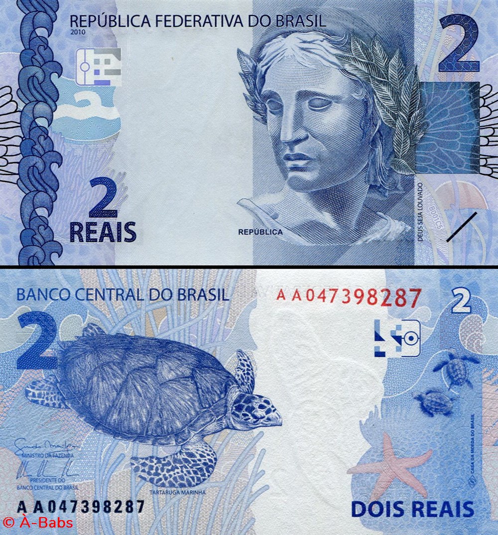 BRÉSIL - PICK 252a - 2 REAIS - 2010 billets amerique du sud bresil pick 252a 2 reais 2010