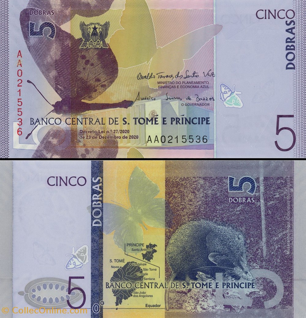 SAO TOME ET PRINCIPE - PICK 76a - 5 DOBRAS - 2020 billets afrique sao tome et principe pick 76a 5 dobras 2020