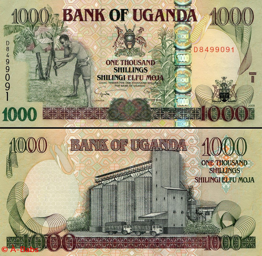 billets afrique ouganda pick 43 d 1000 shillings 2009