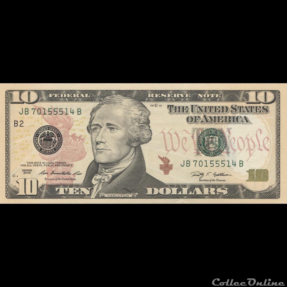 billets amerique du nord etats unis 10 federal reserve notes small size 2009 series