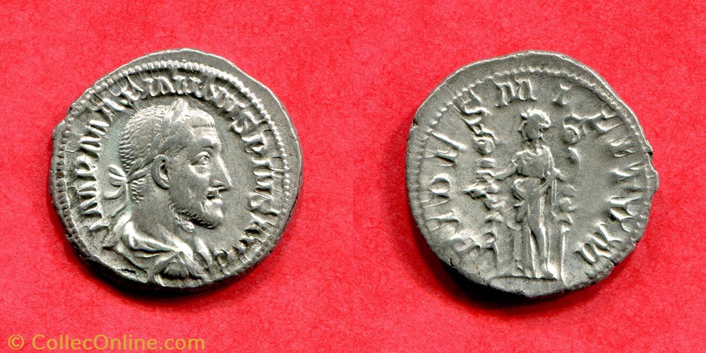 MAXIMIN Ier THRACE - FIDES - MI-LITVM - RIC 7A monnaie antique av jc ap romaine republicaine imperiale maximin ier thrace fides mi litvm ric 7a