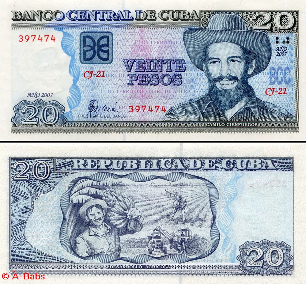 CUBA - PICK 122d - 20 PESOS - 2007 billets amerique centrale et caraibes cuba pick 122d 20 pesos 2007
