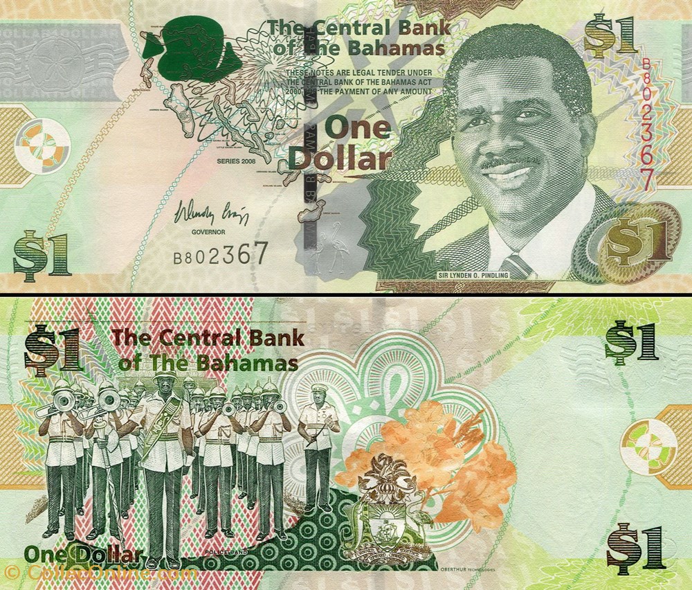 BAHAMAS - PICK 71a - 1 Dollar - 2008 billets amerique centrale et caraibes bahamas pick 71a 1 dollar 2008
